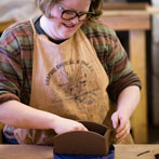 Victoria Claire Dawes at work in her studio at Yorkshire Art Space’ Persistence Works in Sheffield 2017